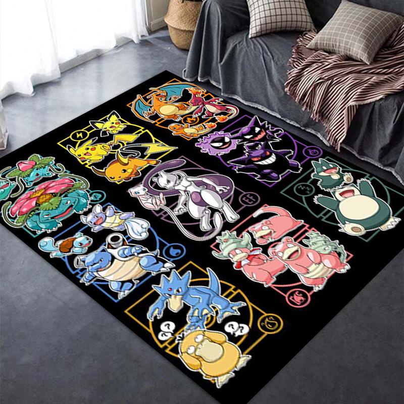 2025 New Pokemon Carpet Rug for Living Room Bedroom Home Sofa Decoration,Kids play Non-slip Floor Mat77