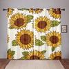 Sunflower Floral Vintage On Sale Blackout Window Curtain for Bedroom Living Room Bathroom Kicthen Door Thick High Shading New