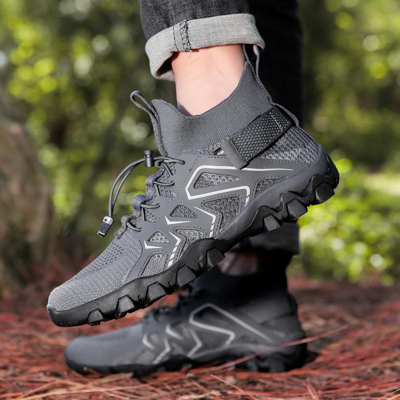 Outdoor Hiking Sneakers Non-slip Climbing Sports Shoes Breathable Mesh Casual Shoes Fashion High Top Trainers