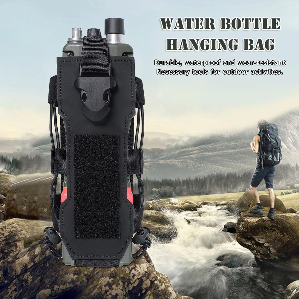 1pc Versatile Molle Water Bottle Bag for Outdoor Travel Backpacking Drawstring Bottle Kettle Holder Carrier Pouch