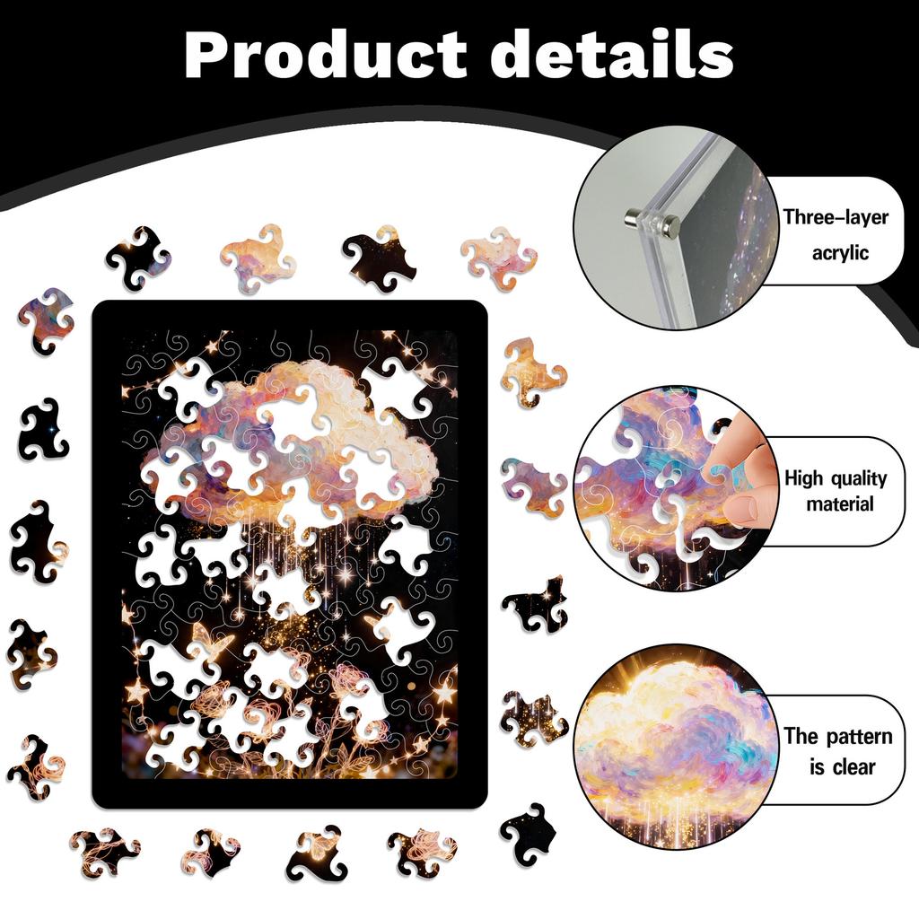 Dream Nebula Clouds Little Rose Puzzle Decorative Ornament Translucent Acrylic Puzzle