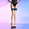 Lace Floral Oil Shiny Ultra Thin Medias Night Club Women Smooth Silk Stockings Contrast Color Elastic Stockings