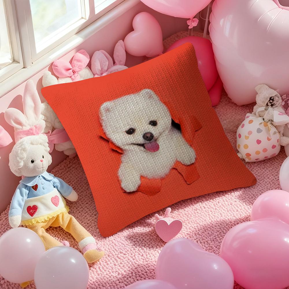 

CuteNaughty Cute Cats Dogs Pillow Case Antidustmite Pillowcase Invisible Zipper Silky Short Plush Sofa Cushion Cover 30x30 cm