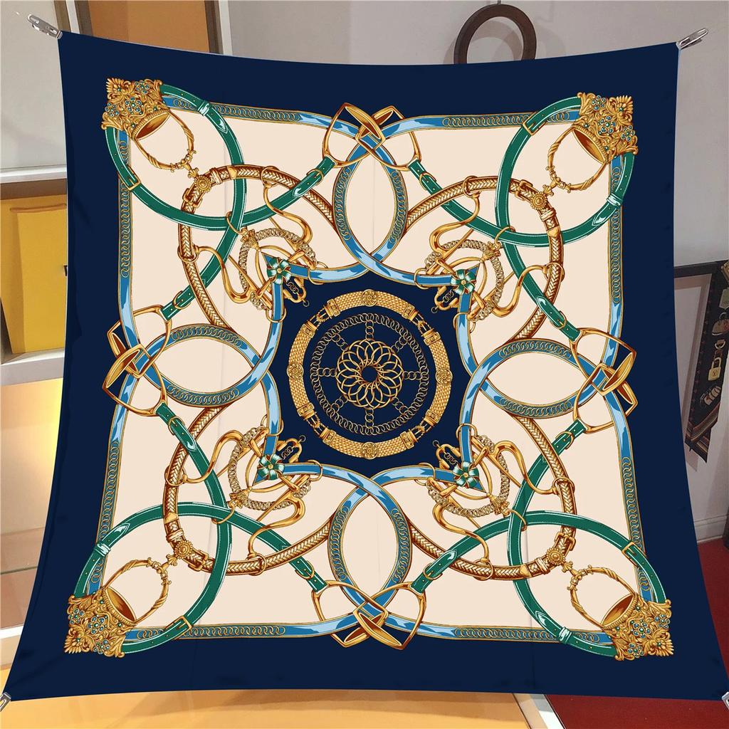Fashion Twill Kerchief Silk Satin Neck Scarf For Women Print Hijab Scarfs Female 90cm Square Shawls and Wraps Scarves For Lady