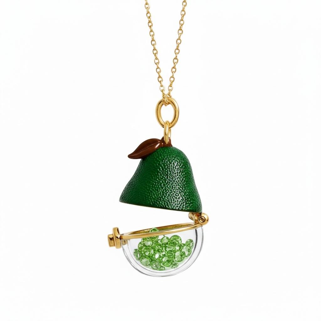 

Avocado Pear Bead Opening Necklace Niche Creative Fruit Design Cute Personality Necklace