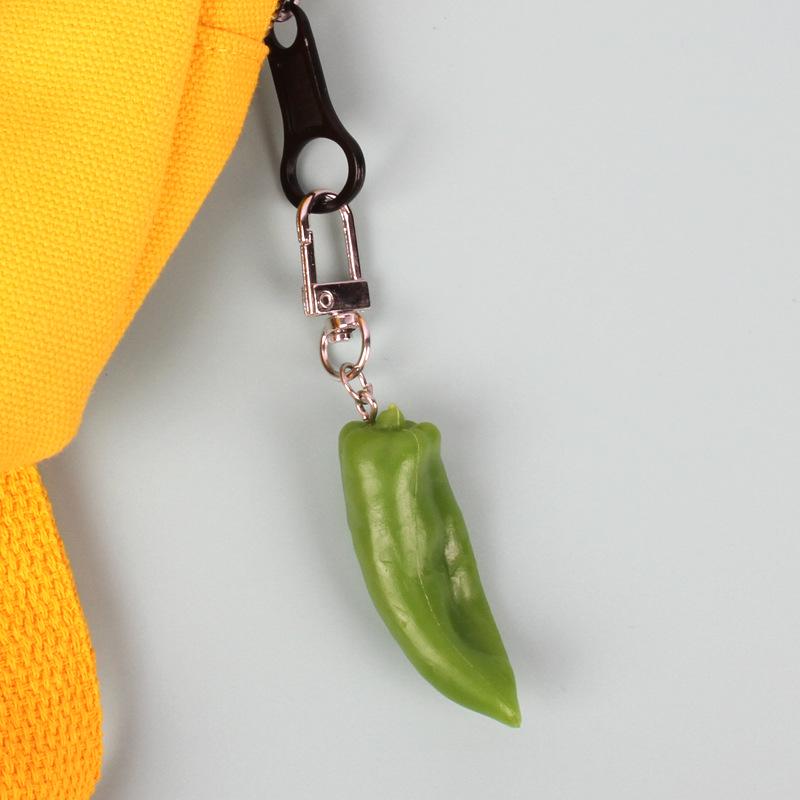 Creative Vegetable Keychain: Red, Green, Yellow Pepper & Garlic Toy Pendant
