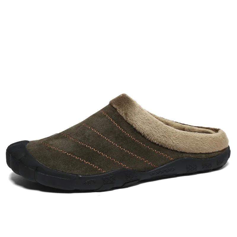 Fashion Slippers Men Winter Home Slippers Slides Unisex Cotton Shoes Plus Velvet Warm Waterproof Cloth Casual Shoes Male Big Size 47 48