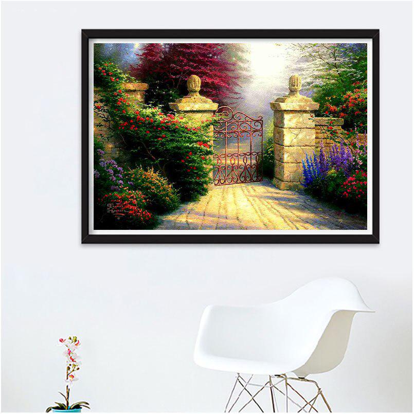 Diy Diamond Painting Modern Style Beautiful House Oil Painting Round Drill Rhinestone