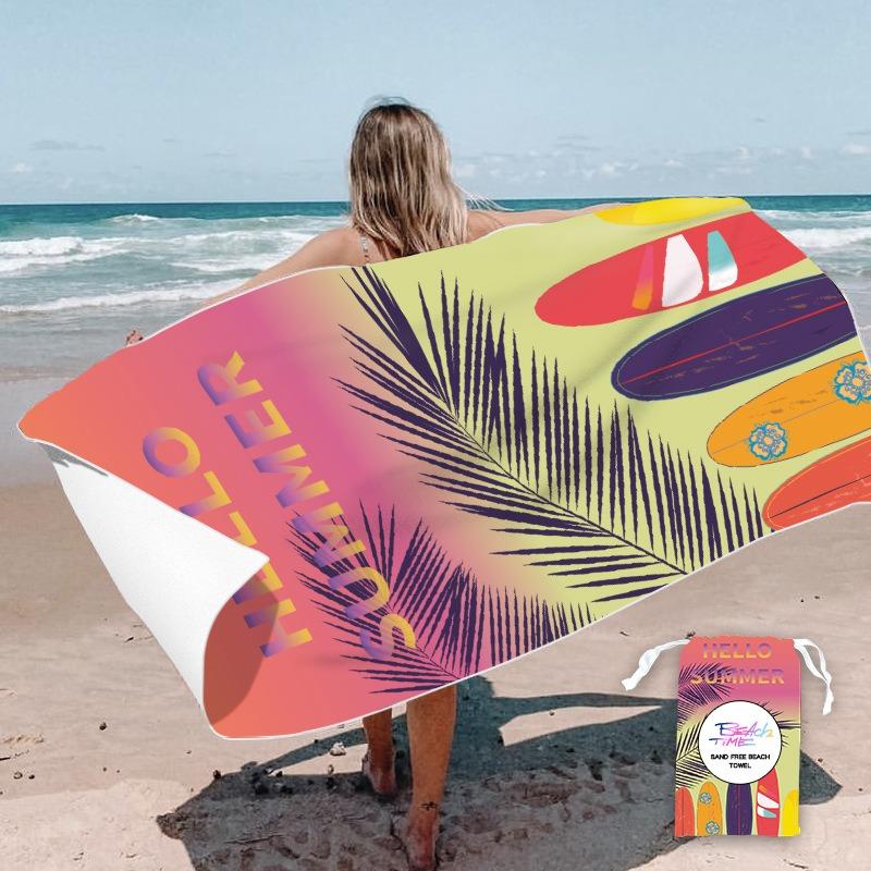 Colorful Ethnic Print Beach Towel Oversized Polyester Travel Bath Towel Quick Dry Outdoor Camping Surf Swim Pool Summer Blanket