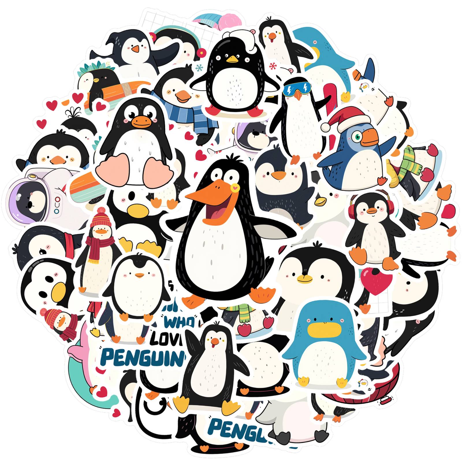 

35pcs Cute Cute Animals Stickers Playful Penguin DIY Stickers Stickers For Guitar Laptop Helmet Skateboard Laptop