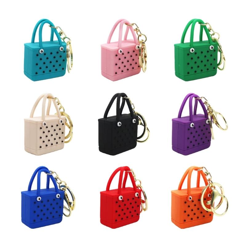 Schöne Tasche mit Loch Schlüsselanhänger Einfacher Autoschlüsselanhänger Mode Strandkorb Hängende Ornamente Schlüsselanhänger Schlüsselanhänger Zubehör
