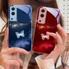 Pink Butterfly Ash Blue For Vivo Y76 16 55 V29 Lite 5G 25 23 30 iQOO Z9X 12 Pro Neo X200 100 90 60 Tempered Glass Phone Case