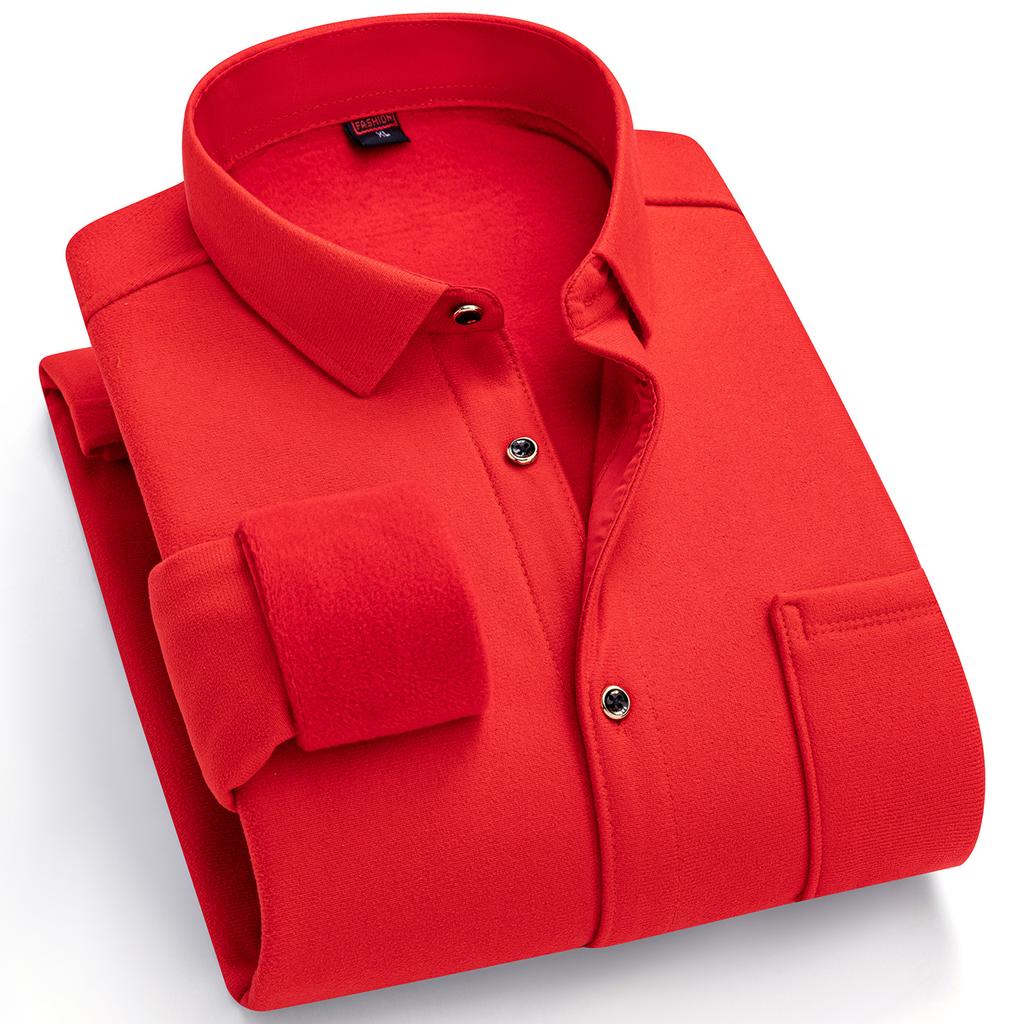 Thickened Double-Side Mens Plaid Shirt Fleece Lined Warm  Long Sleeve Winter Print Casual Daily Soft Autumn Clothes Plus 8XL 7XL