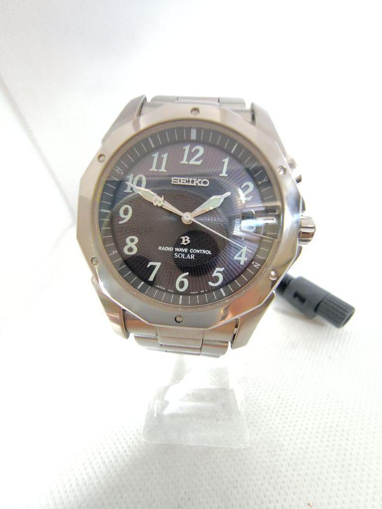 [USED] Radio-controlled solar watch, strap, rare Seiko Brightz titanium
