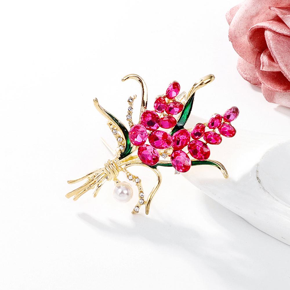 Wheat Ear Brooch Pin Crystal Rhinestone Flower Brooches Wedding Jewelry Gifts