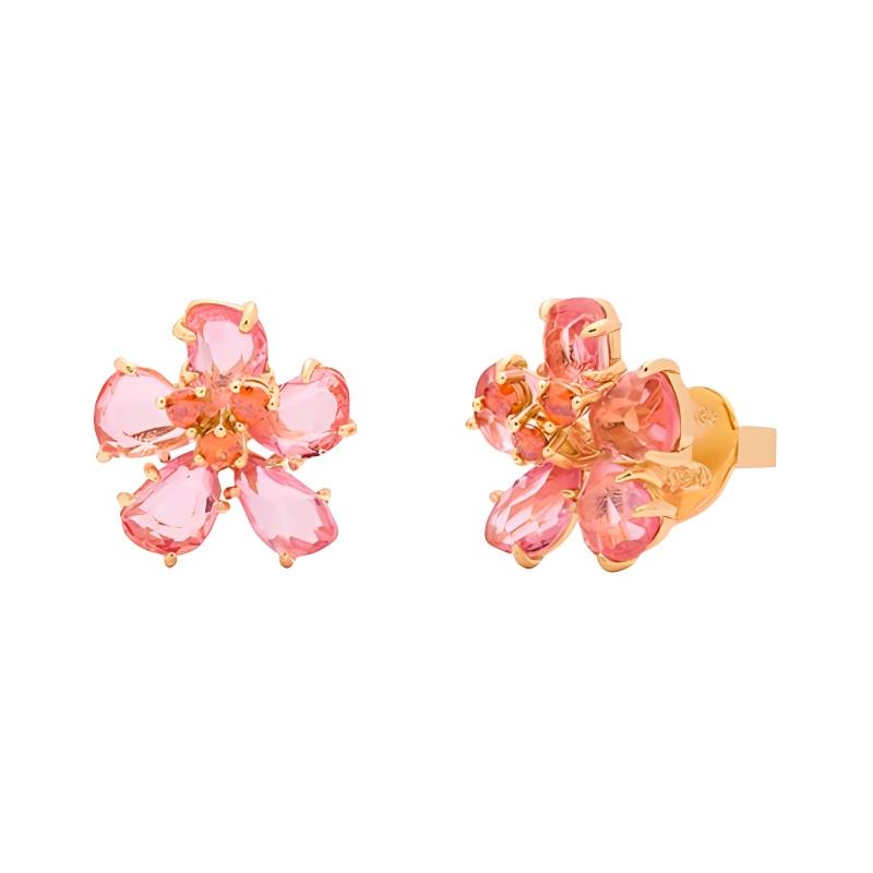 Kate Spade Floral Design Copper Earrings Women s Pink KH555-Pink\Gold розовый
