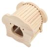 Hamster Wooden House Pig Head Shape Wooden Hamster Hut with Funny Climbing Ladder for Small Pets