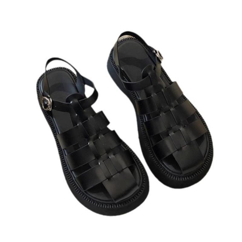 

Новый тип туфель-багетов на толстой подошве, пляжные туфли на одной пуговице в Баотоу 40 чёрный