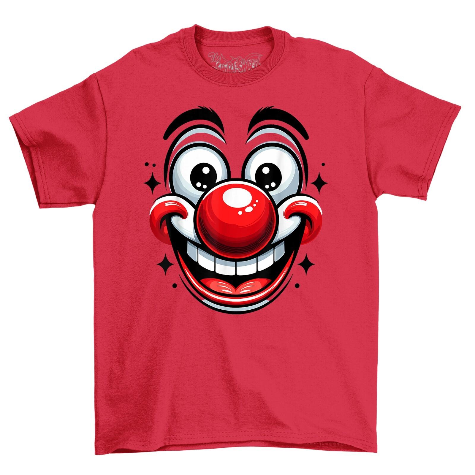 Big Smile Face Red Nose Novelty Funny T-Shirt Mens Womens Tees Top Adults and Comedy Tee Shirt L