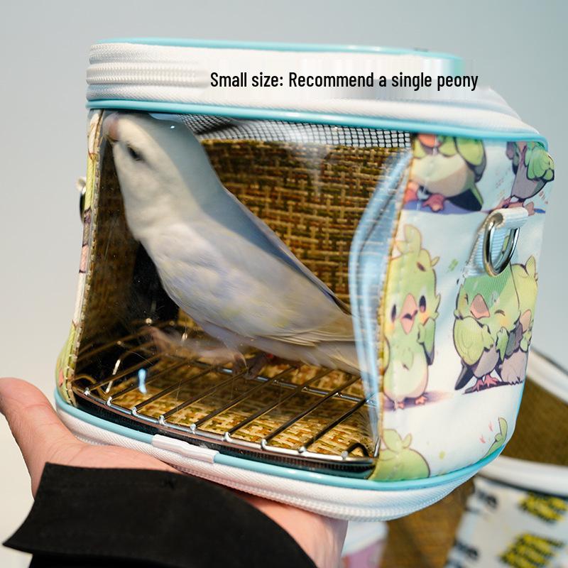 Portable Parrot Bag: Breathable, Transparent, Crossbody Carrier for Budgie & Cockatiel - Detachable Design for All Seasons