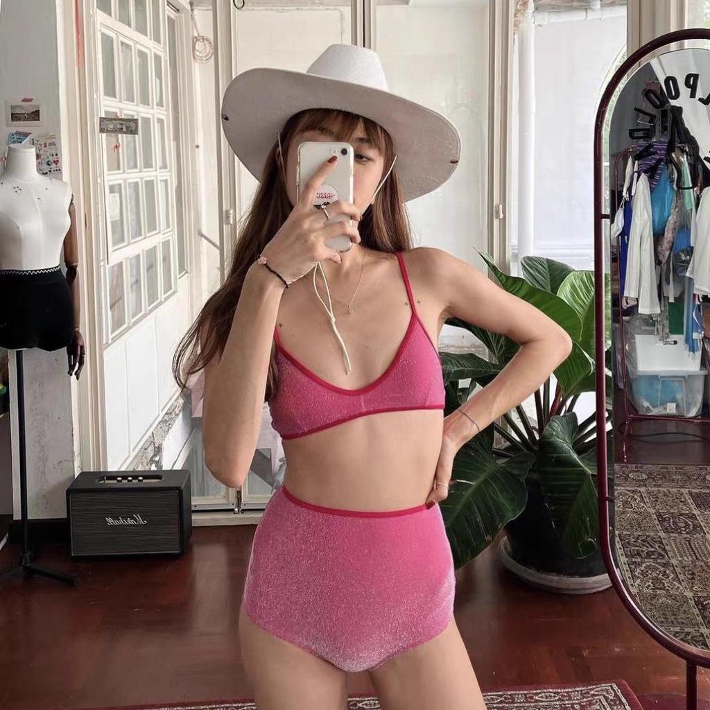 Zhou Yutong Women's 2024 Sexy Bikini with Cover-Up - Influencer Style Conservative Two-Piece Swimsuit