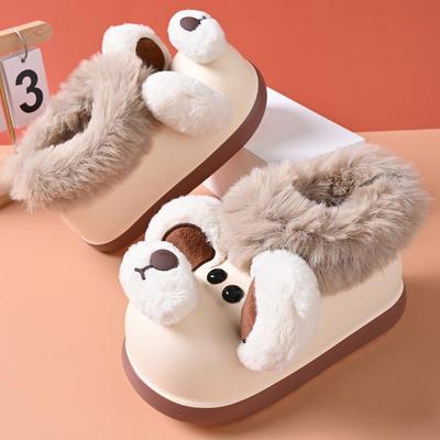 Kleiner Bär Kinder Plüsch Baumwolle Hausschuhe: Warme Winter Cartoon Pelzstiefel für Jungen & Mädchen 2025.