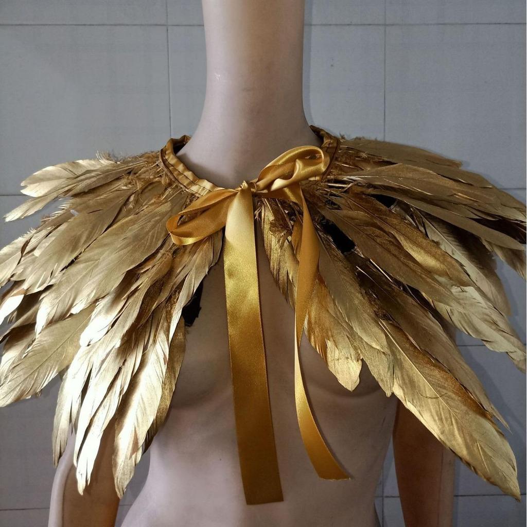 Double-Layer Goose Feather Shawl: Party Vest & Cowl