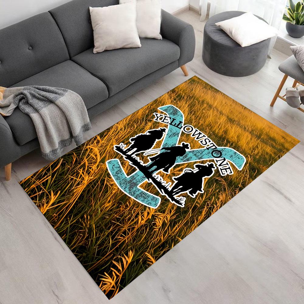 Yellowstone Western Adventure Floor Rug Office Rug Suitable for Living Rooms Entryway Outdoor Study Room Anti-slip Rug Decorate Offices
