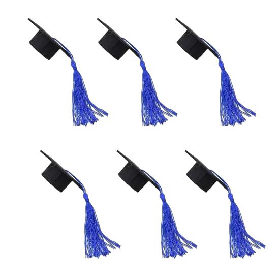 Mini Felt Graduation Cap Tassel Set DIY Party Decor for Bottles Cupcakes Cake Toppers Wine Bottle Accessories for Graduation Ceremony Photo Props