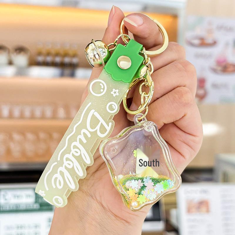 Acrylic Mahjong Sand Keychain - Elegant Car & Bag Pendant Gift