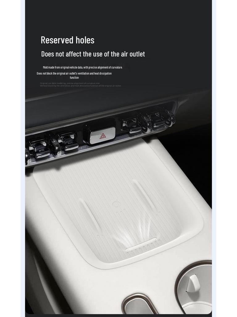 Compatible with 26 Models: ORA 5 Center Console Wireless Charger Silicone Mat - Anti-slip, Dustproof Phone Holder & Interior Accessory.