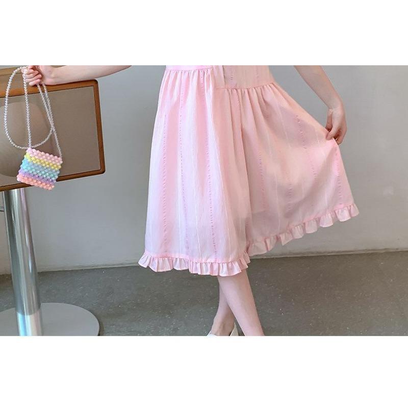 Sweet Pink Dress for Girls - Summer Children's Fashionable Princess Dress