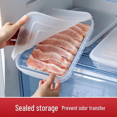 Caixa Empilhável Transparente para Geladeira com Conservação de Frescor e Tampa Macia para Frutos do Mar, Peixe e Carne - Vedação Antiodor.