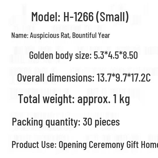 

Golden Flocked Rat Zodiac Figurine: Lucky Year Rat Mascot Gift for Living Room or Gift Opening
