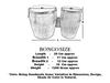 Two-Piece Natural Wood Bango Drum Set | Brown Folk Musical Instrument for Percussion & Classical Music