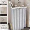 Handun Suction Cup 4-Fold Shower Partition Curtain