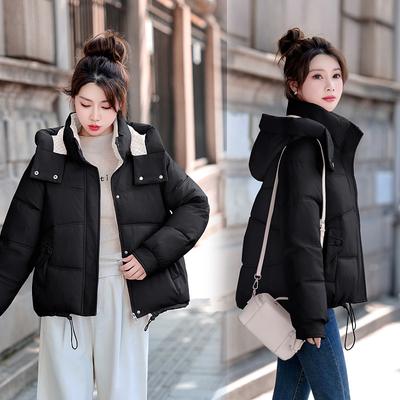 Detachable Hat Cotton-padded Jacket Women's Short Winter New Little Cotton-padded Jacket Thickened Korean Cotton-padded Jacket.