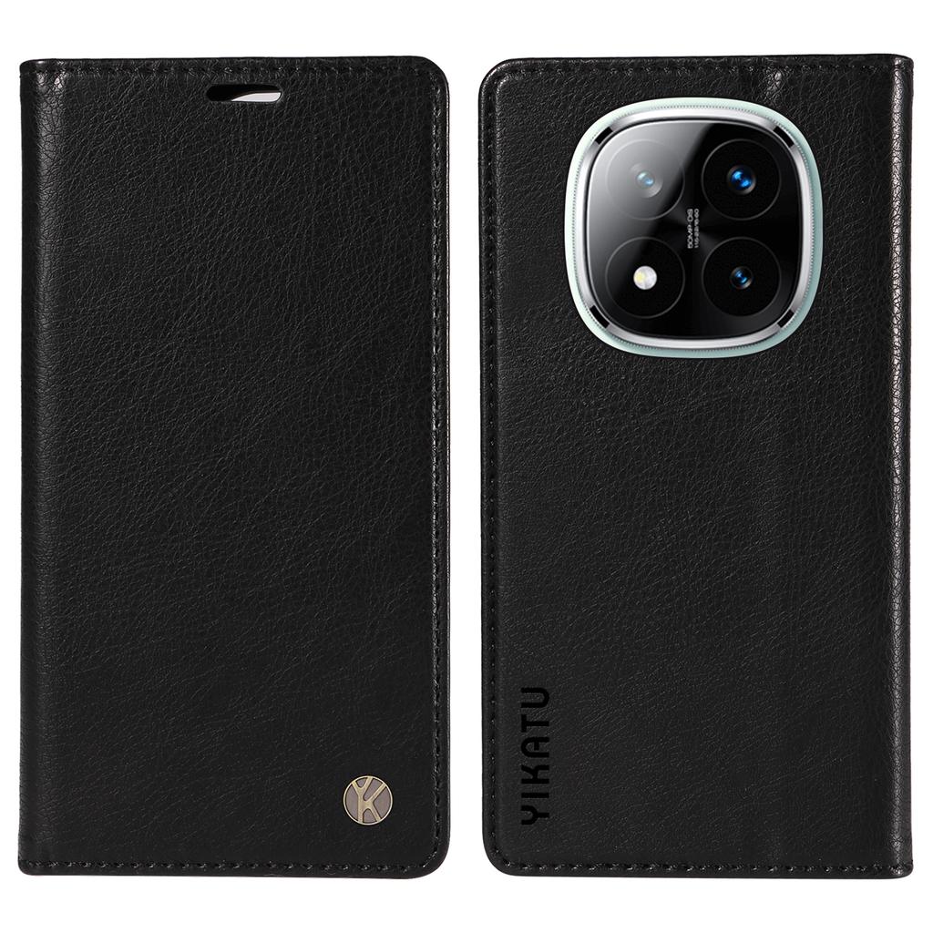 YIKATU YK-006 For Xiaomi Redmi Note 14 Pro+ 5G/Note 14 Pro 5G/Poco X7 5G Wallet Case Litchi Grain Leather Phone Cover