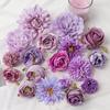 Purple Artificial Flowers Heads Silk Fake Flowers For Home Decor Party Wedding Decoration DIY Valentine's Day Gifts Accessories