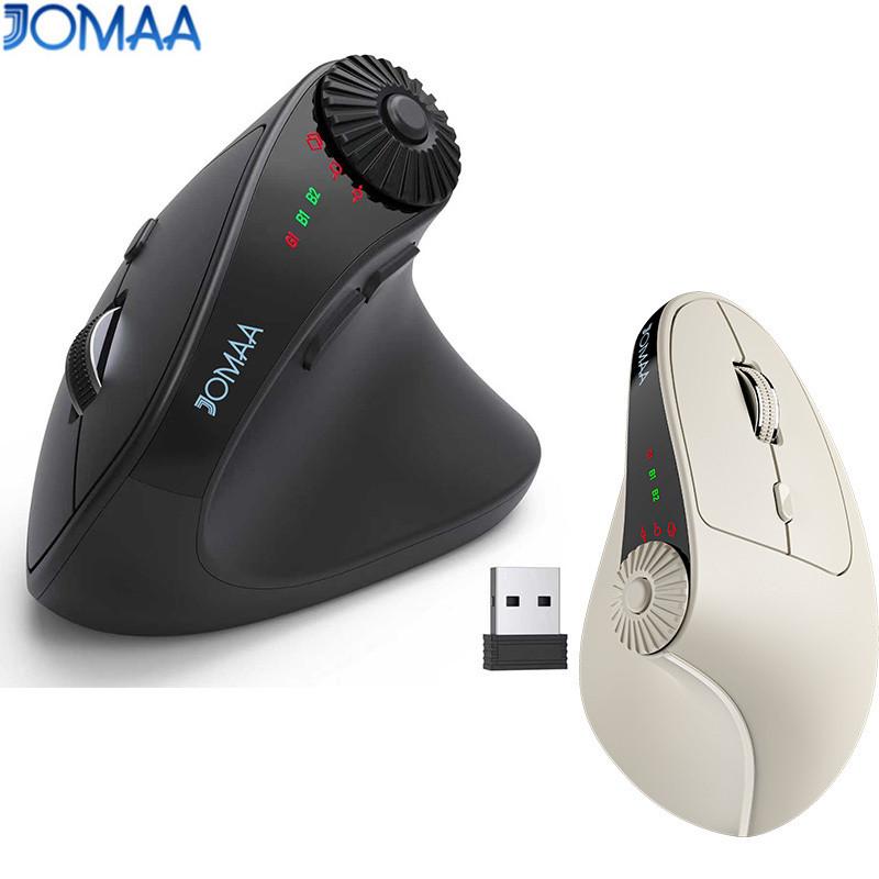 JOMAA Right Hand Wireless Vertical Mouse with Adjust Knob Bluetooth Ergonomics Mice for Computer Laptop Tablet Windows