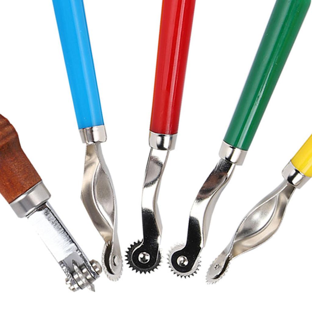 5Pcs Leather OverStitch Marking Wheel Handcrafted Scribe Point Make Tool Sewing Spacer