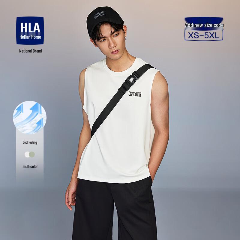 HLA Men s Cooling Casual Sleeveless T-Shirt with Embroidered Letters 2XL