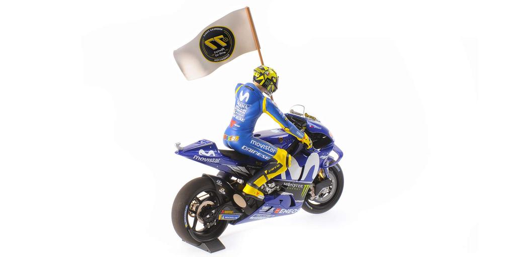 Minichamps Yamaha 2018 MotoGP Catalunya GP Rossi Included 1/12 YZR-M1 "MOVISTAR YAMAHA" #46 V. Figure/Flag