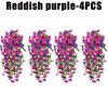 Artificial Hanging Flowers Plants Faux Silk Purple Morning Glory Long Vines UV Resistant Realistic for Garden Balcony Decor