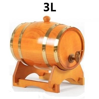 3L Beer Brewing Keg Vintage Wood Oak Timber Wine Barrel For Whiskey Rum Port Decorative Barrel Restaurant Display