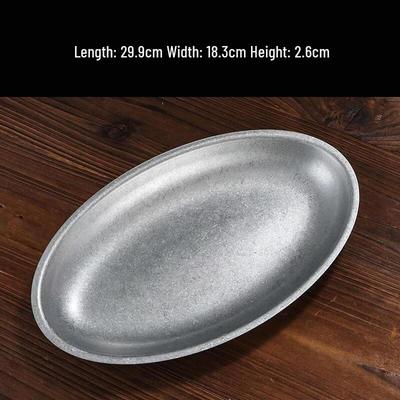 ZISIZ Retro Stainless Steel Japanese Fish Plate