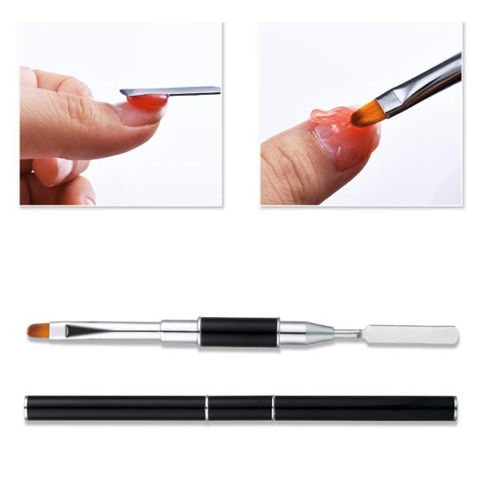 Yousheng Dual End Nail Pusher Brush Images Painting Soft Head Brush Extension Quick Building Painting Builder for Manicure