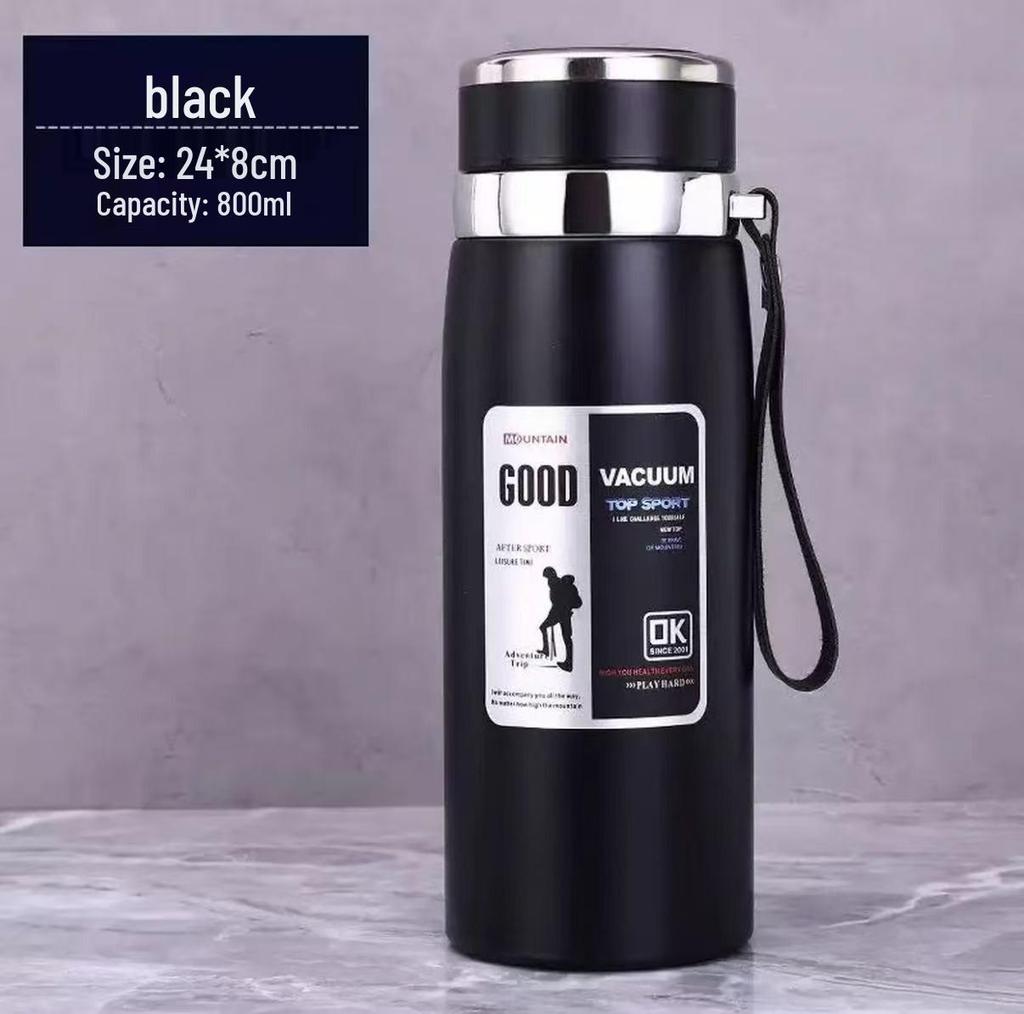 316 Stainless Steel Insulated Car & Travel Water Bottle with Tea Separator - Large Capacity