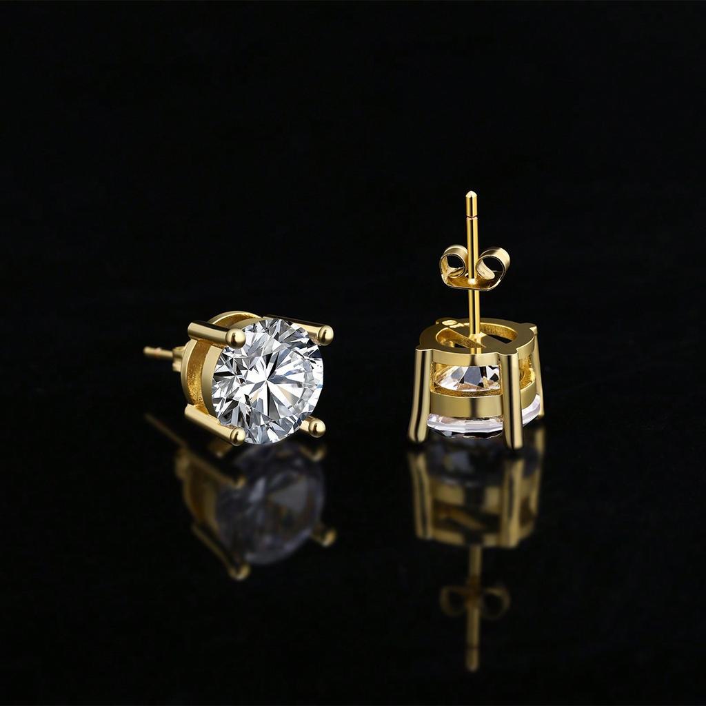 Women Classic Four-claw Zircon Stud Earrings Luxury Fashion Earrings
