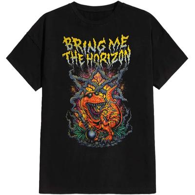 Bring Me The Horizon Zespół Nadruk Graficzny Lato, Jesień, Zima Męskie i Damskie Koszulki z Krótkim Rękawem Casualowe Luźne Outdoorowe